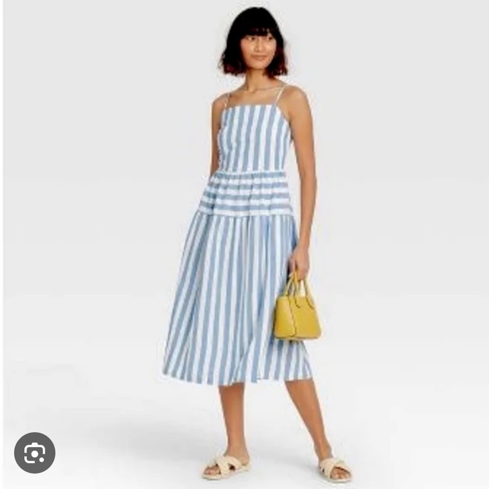 Universal Thread Blue and White Striped Sundress Size M